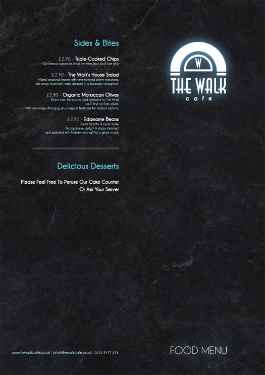 The Walk Menu Outer Cover - Design by Elastic Canvas