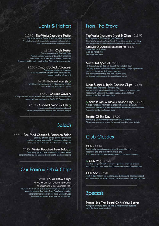 The Walk Food Menu Inner Pages - Design by Elastic Canvas